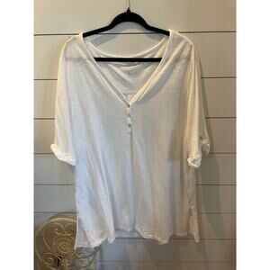 Chico's White Cotton Slub Ultimate Tee Modal Tunic, size XXL